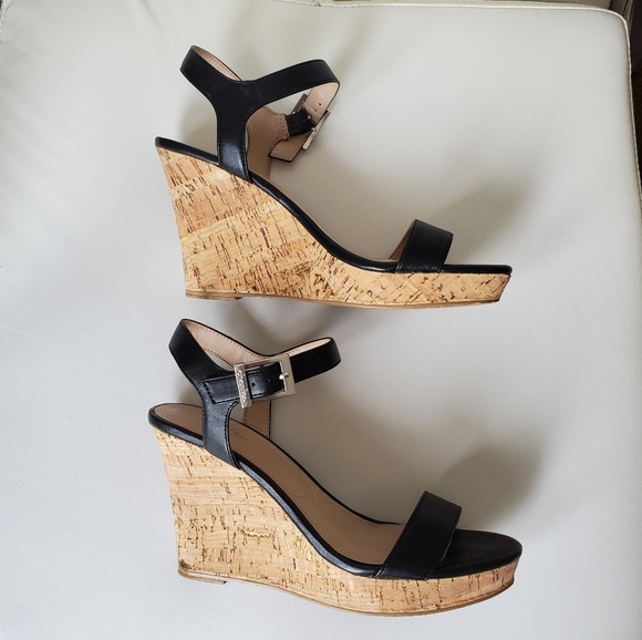 Charles David Shoes - Charles by Charles David Black Wedge Sandals 8